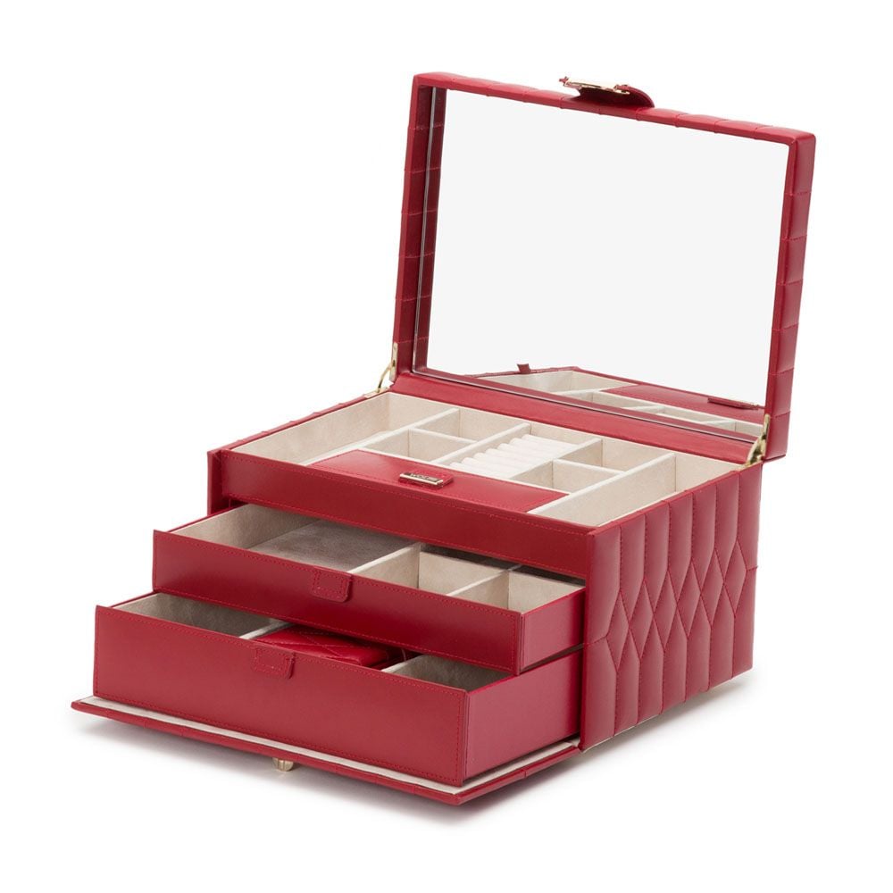 Caroline Medium Red Jewelry Case