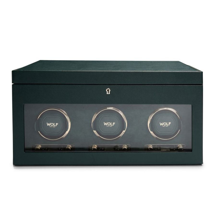 Wolf 1834 British Racing Triple Watch Winder with Storage