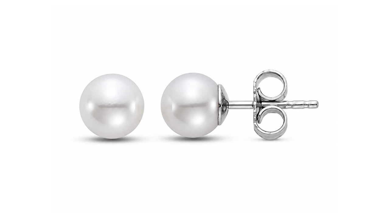 6.5-7MM Pearl Stud Earrings in 14kt White Gold