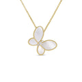 Roberto Coin 18kt Yellow Gold Jasmine Diamond & Mother of Pearl Butterfly Necklace