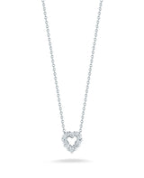 Roberto Coin “Tiny Treasures" 18kt White Gold Diamond Heart Necklace