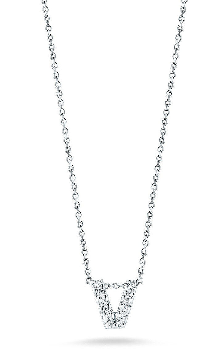 Roberto Coin "Tiny Treasures" Love Letter V in Diamonds