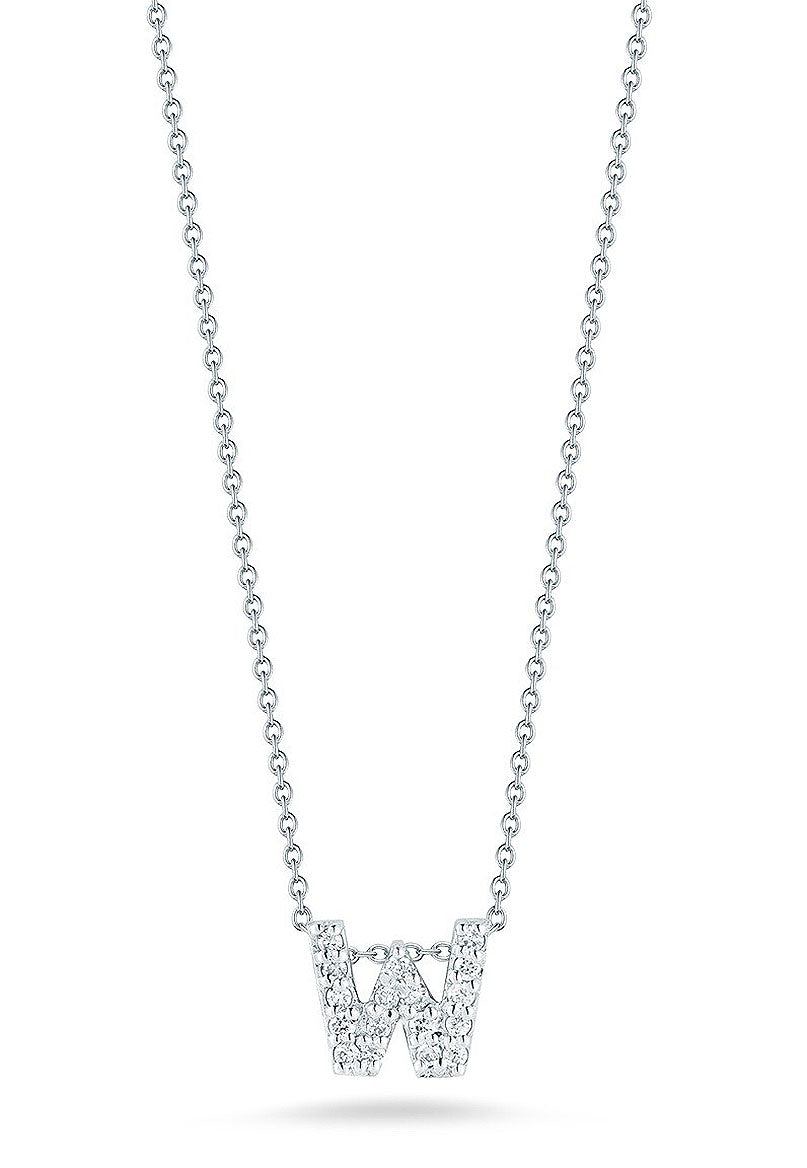 Roberto Coin "Tiny Treasures" Love Letter W in Diamonds