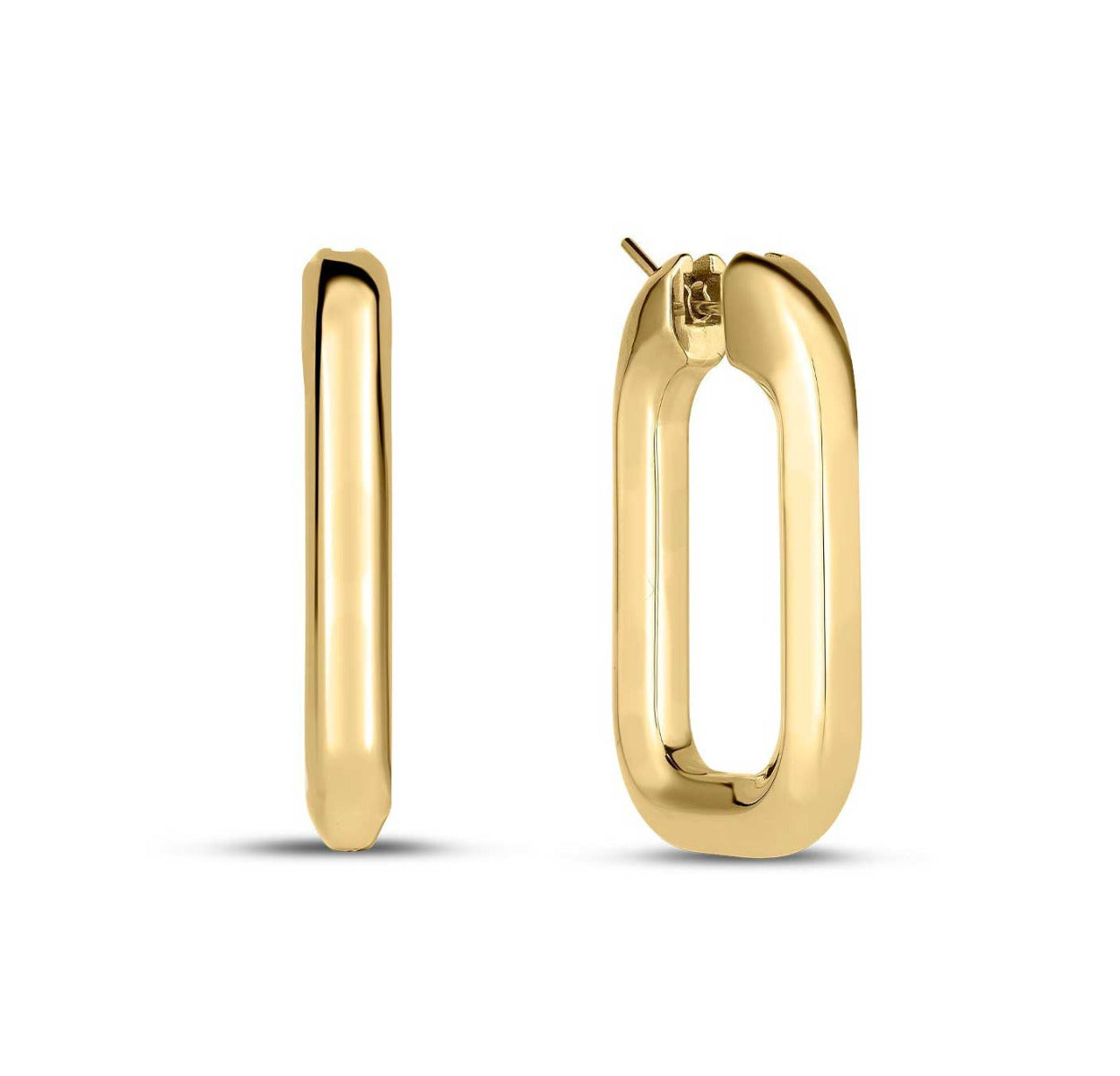 Roberto Coin “Designer Gold" Small Square Hoop Earrings 18kt Yellow Gold