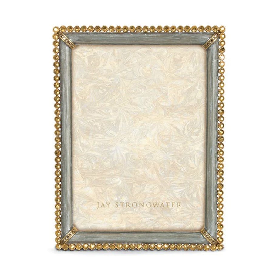 Jay Strongwater Lucas Stone Edge 5" x 7" Frame - Silver