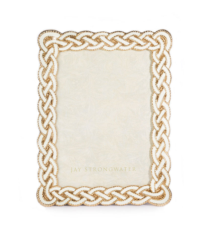 Jay Strongwater Mika Braided 5" x 7" Frame - Golden
