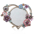 Jay Strongwater Prem 4" Round Heart Bouquet Frame - Flora
