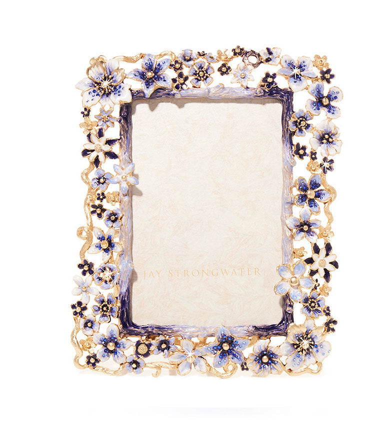 Jay Strongwater Leartes 4" x 6" Frame - Delft Garden