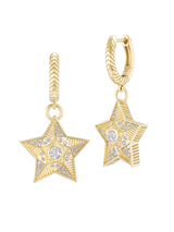 Supernova Star Drop Huggie Earrings