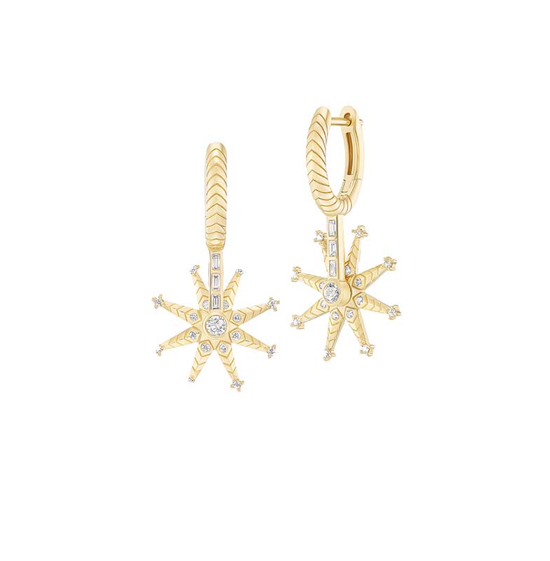 Spur Huggie Diamond Earrings