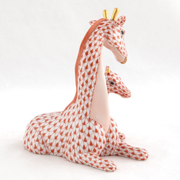 Mother And Baby Giraffe - Rust