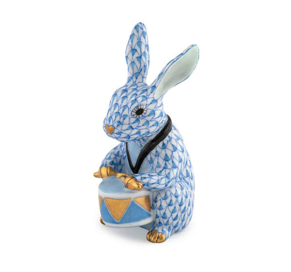 Herend Bunny Drummer - Blue