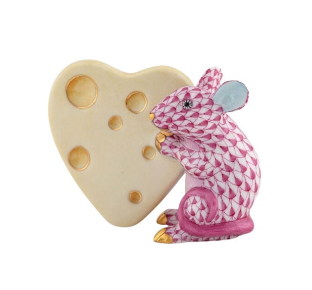 Mouse With Heart Cheese - Raspberry