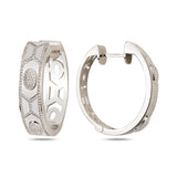 Terzihan Diamond Shield Hoop Earrings in 18kt White Gold
