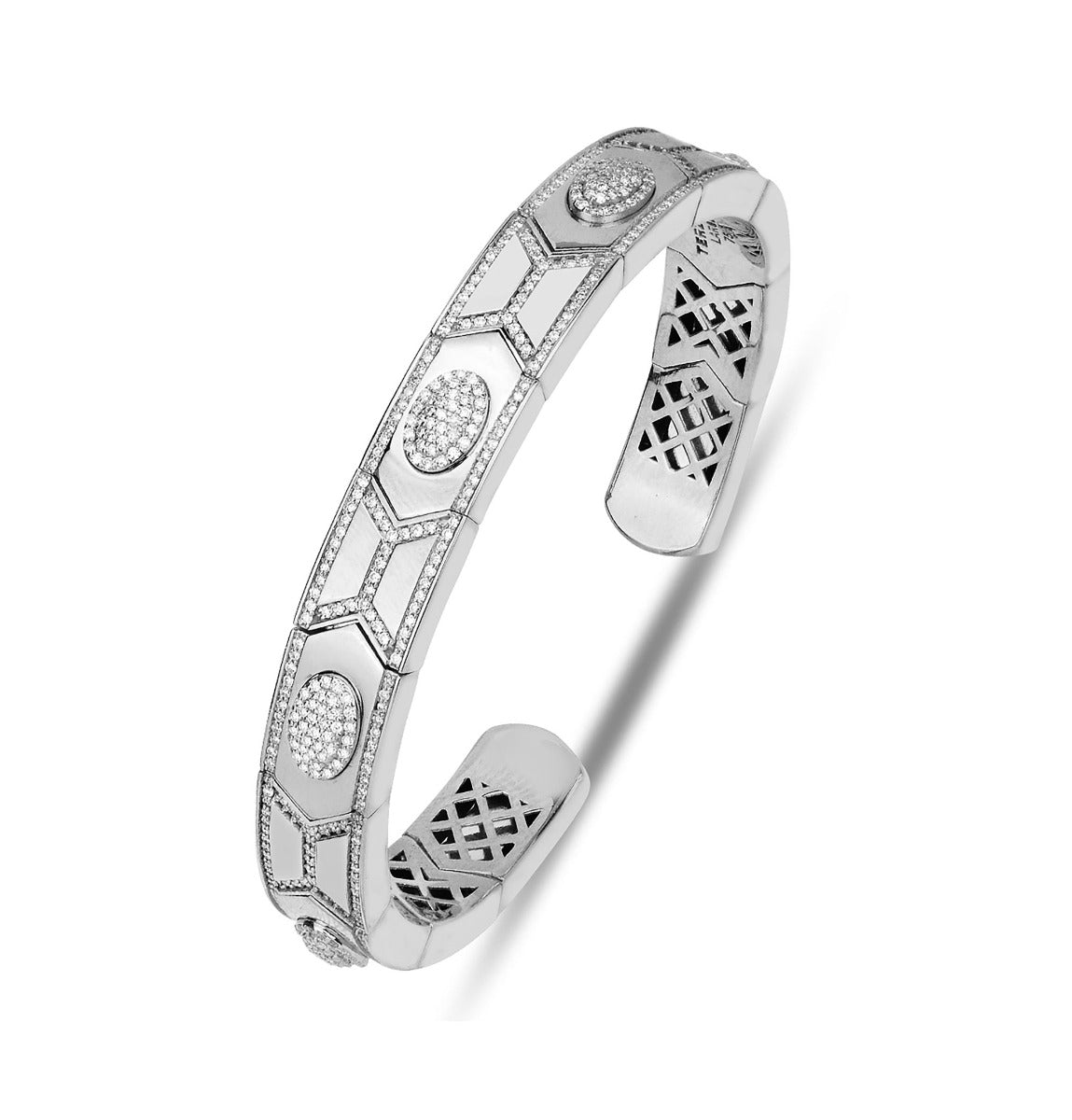 Terzihan Diamond Shield Colorless Bracelet in 18K White Gold