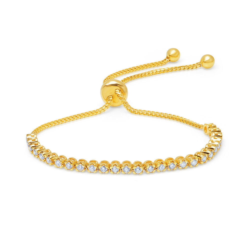 Diamond Bolo Bracelet in 18kt Yellow Gold