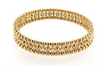Hulchi Belluni "Tresore" Stretch Bracelet in 18kt Yellow Gold with Pave Diamonds