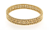 Hulchi Belluni "Tresore" Stretch Bracelet in 18kt Yellow Gold with Pave Diamonds