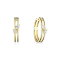 A Link 18kt Gold Double Pear Diamond Huggy Hoops