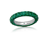Graziela Gems Green Rhodium Emerald 3-Sided Band in 18kt White Gold (7)