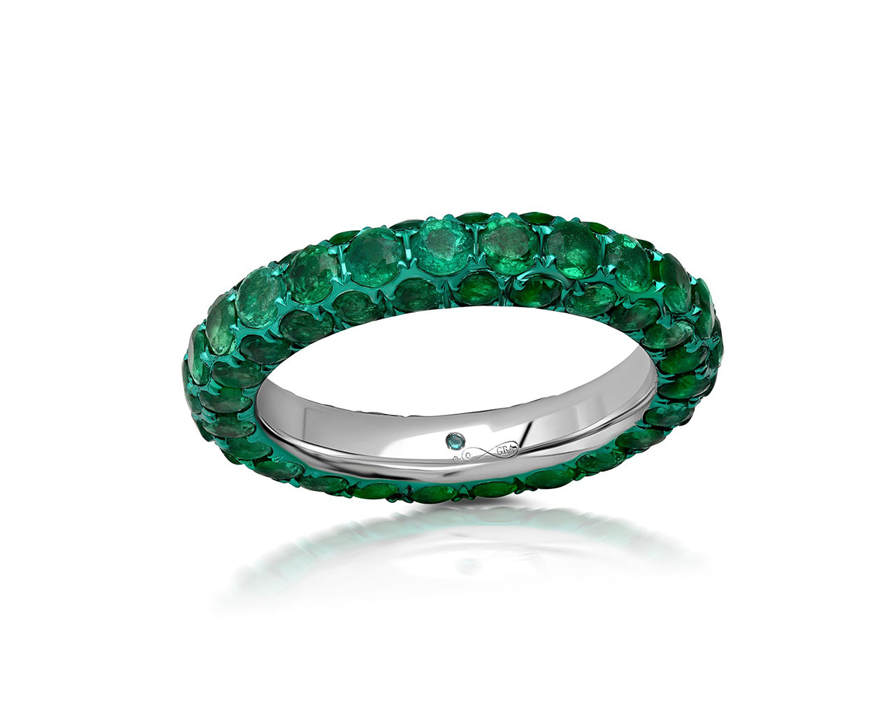 Graziela Gems Green Rhodium Emerald 3-Sided Band in 18kt White Gold (7)