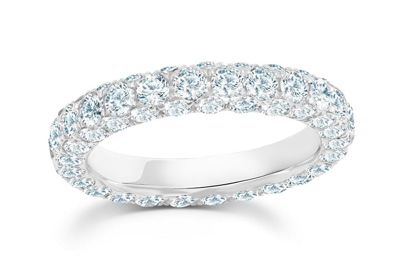 Graziela Gems Diamond 3-Sided Band in 18kt White Gold