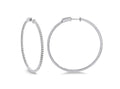 18kt White Gold Hoop Diamond Earrings