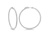 18kt White Gold Hoop Diamond Earrings