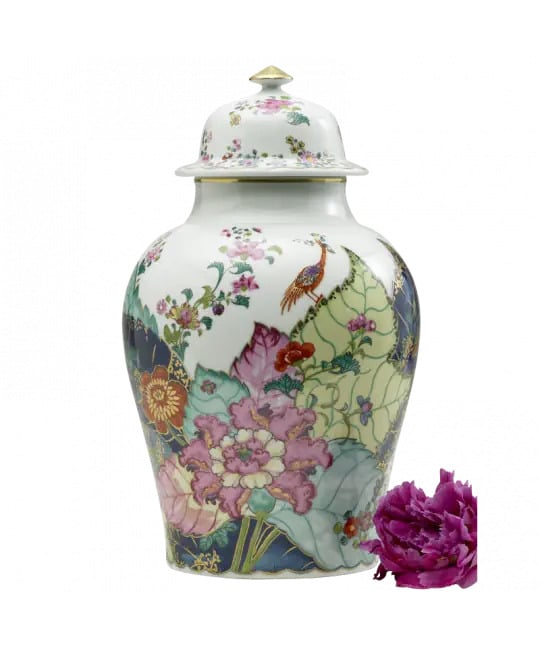 Mottahedeh Tobacco Leaf Ginger Jar, Large
