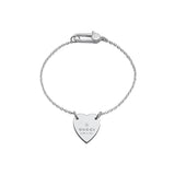 Heart Sterling Silver Women's Bracelet with Gucci Trademark