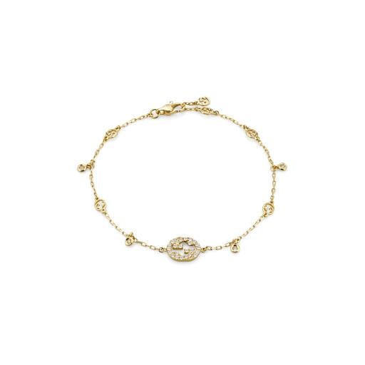 Gucci "Interlocking G" 18kt Yellow Gold Diamond Bracelet