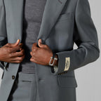Black Leather Bracelet With Stirrup Detail