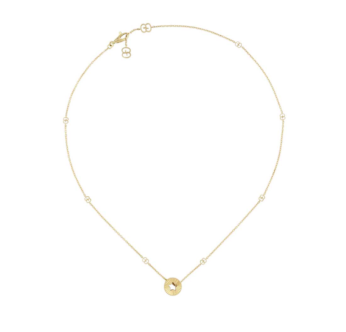 Gucci "Icon" 18kt Yellow Gold Star Necklace