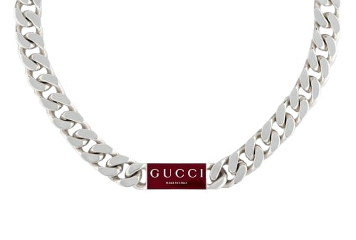Gucci Trademark Enamel Chain Necklace