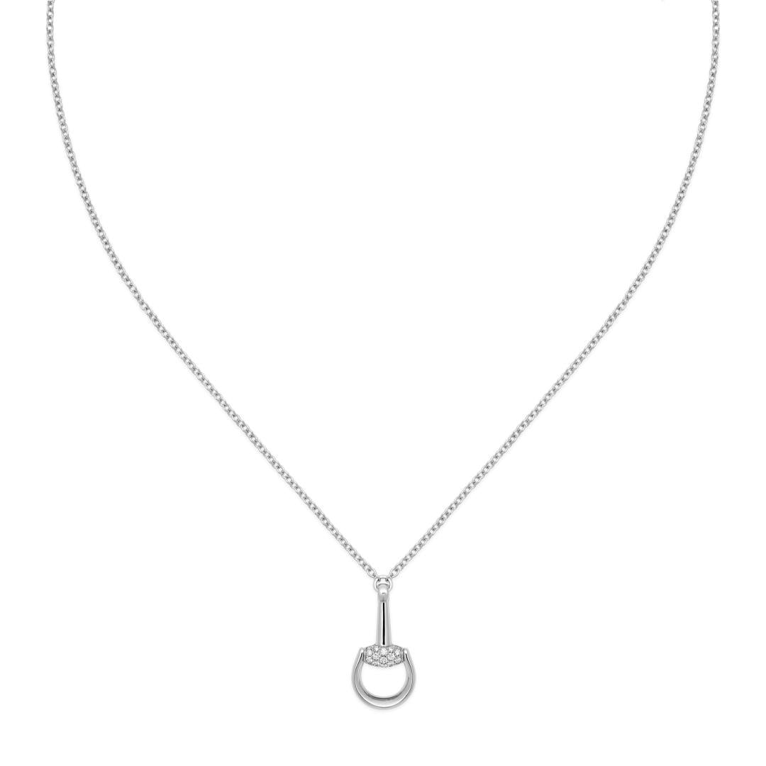 Gucci "Horsebit" 18kt White Gold Diamond Necklace