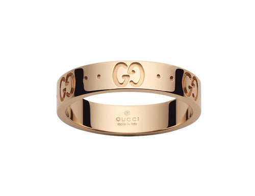 Gucci "Icon" 18kt Rose Gold Thin Women's Band (6.75)