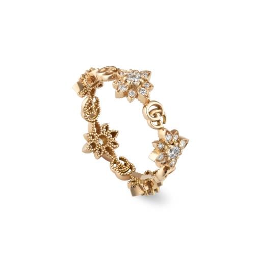 Gucci "Flora" 18kt Rose Gold Diamond Ring