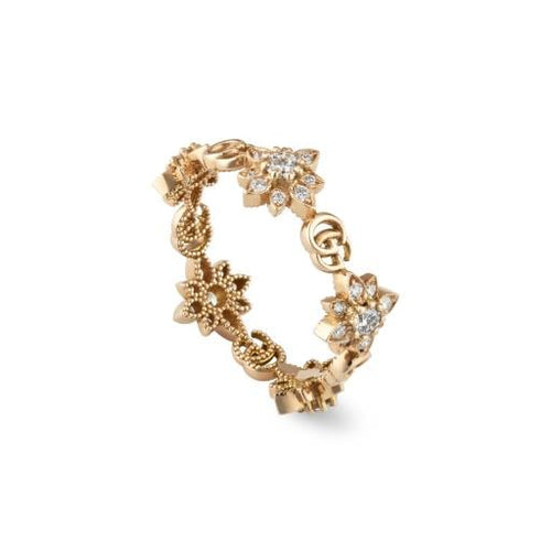 Gucci "Flora" 18kt Rose Gold Diamond Ring