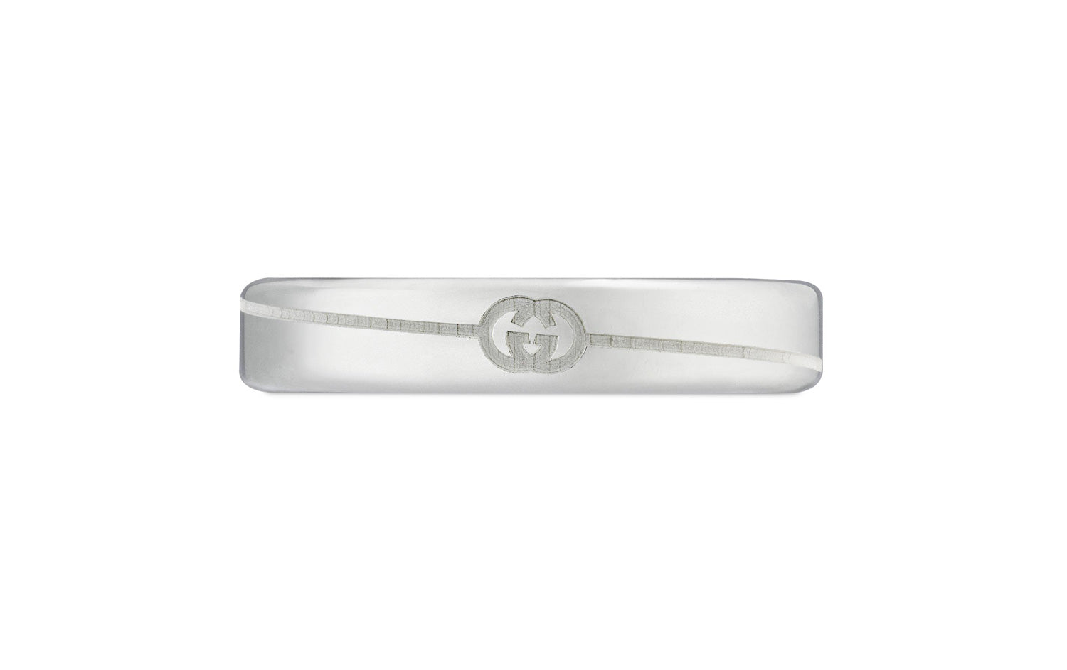 Gucci "Interlocking G" Diagonal Sterling Silver Thin Ring (6)