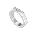 Gucci Trademark Hexagon Sterling Silver Ring (6.5)