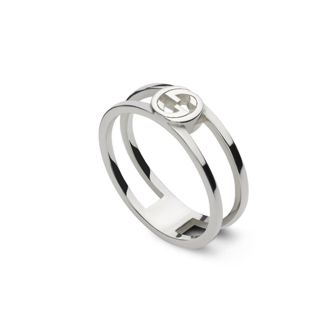 Gucci "Interlocking G" Sterling Silver Open Band (6.5)