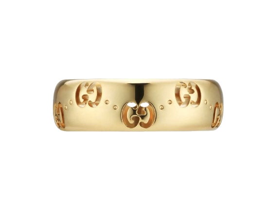 Gucci "Icon" 18kt Yellow Gold GG Thin Ring (10)