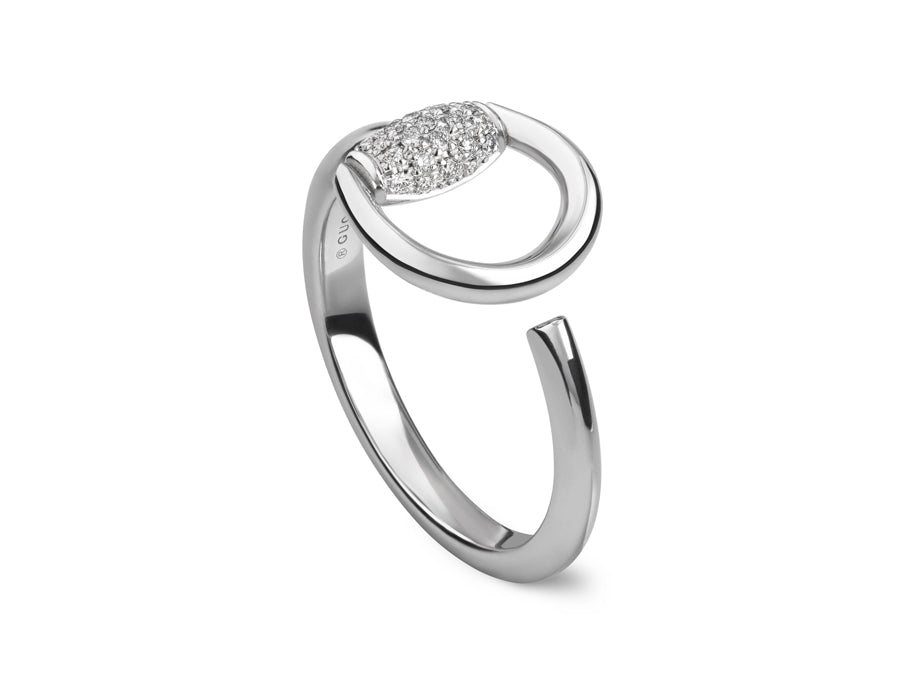 "Horsebit" 18kt White Gold Diamond Ring (6.75)