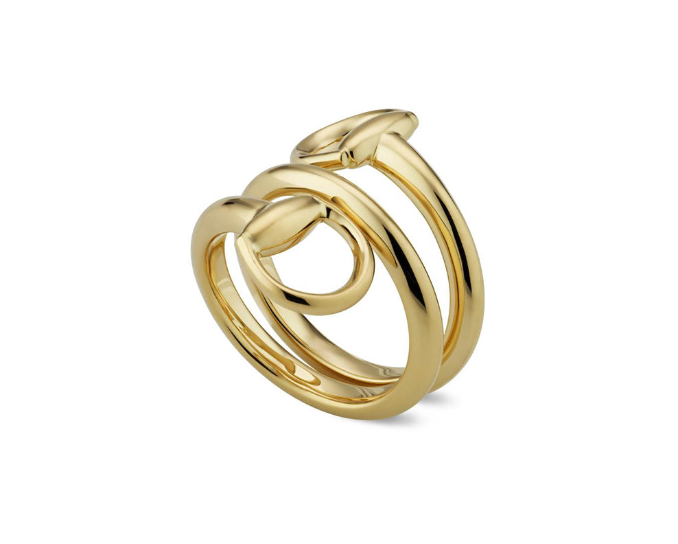 "Horsebit" 18kt Yellow Gold Contrarie Ring (7.5)