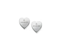 Gucci Heart Sterling Silver Women's Earrings with Gucci Trademark