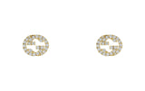 Gucci "Interlocking G" 18kt Yellow Gold Large Diamond Stud Earrings