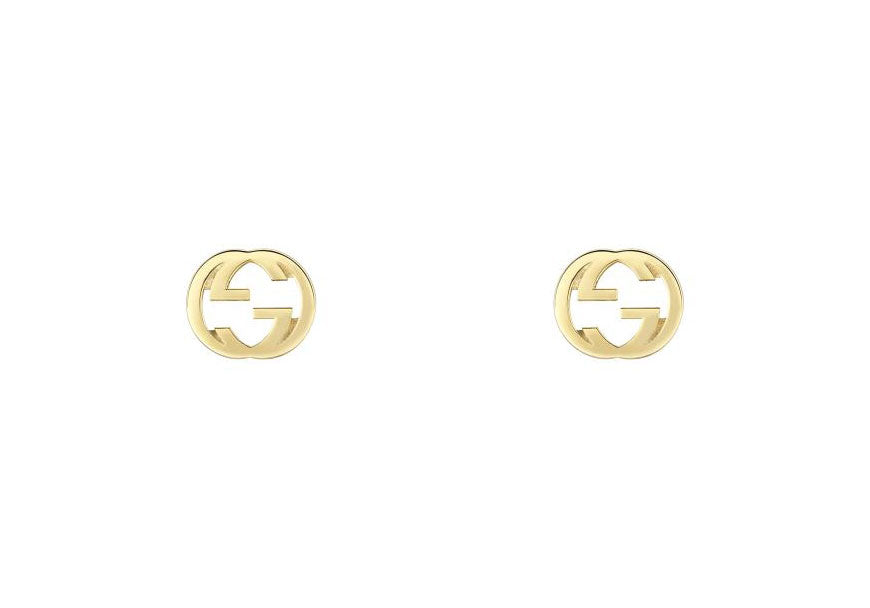 Gucci "Interlocking G" 18k Yellow Gold Stud Earrings