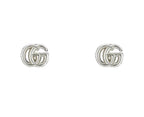 Gucci "GG Marmont" Sterling Silver Double G Stud Earrings