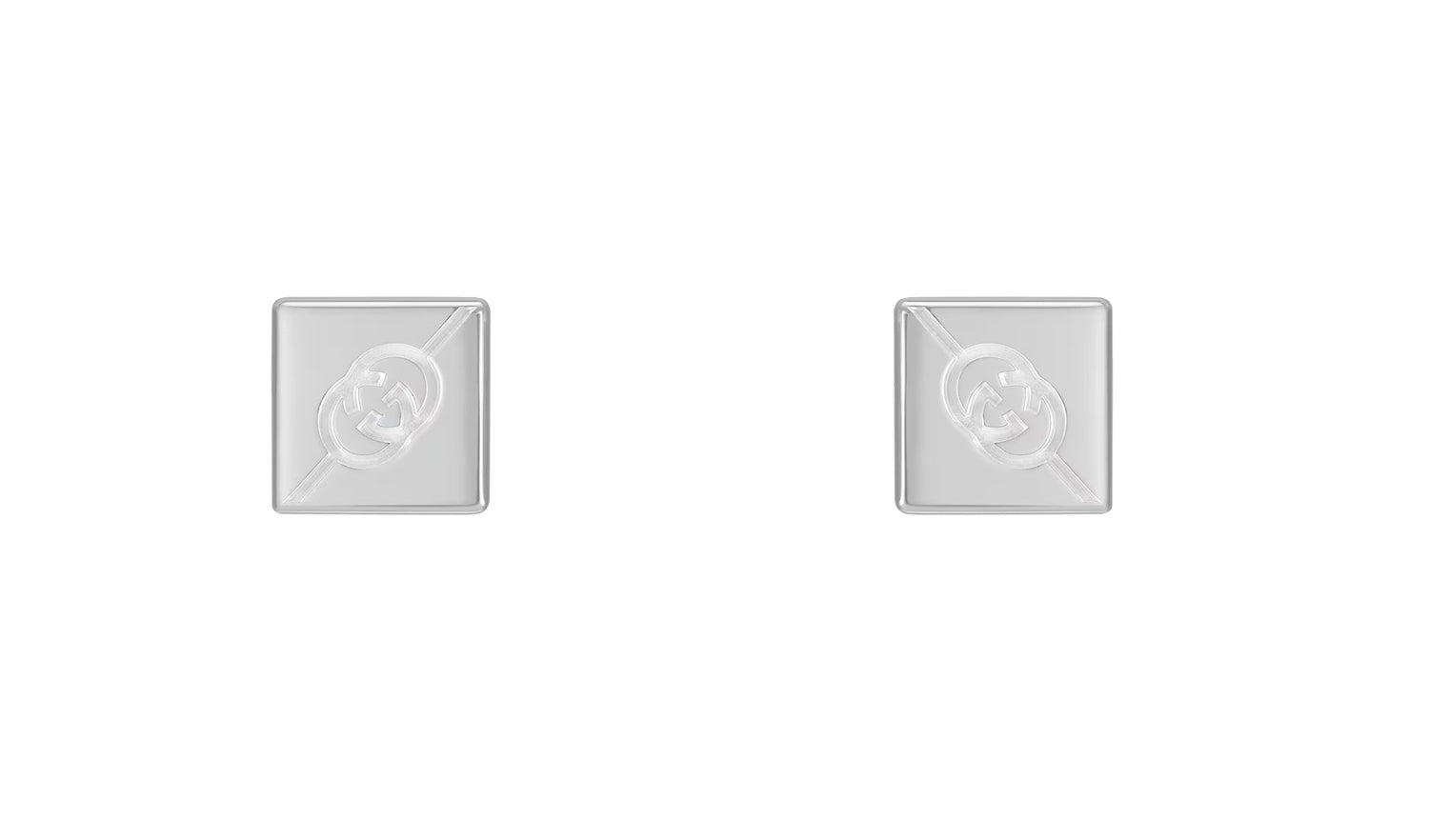 Gucci "Interlocking G" Diagonal Sterling Silver Earrings