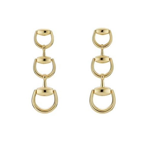 Gucci "Horsebit" 18kt Yellow Gold Drop Earrings